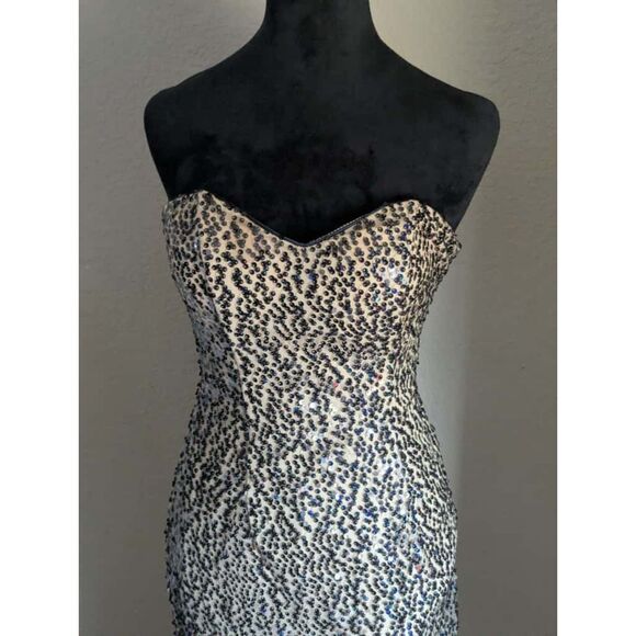 Showstopper! Vintage Sean Collection Sequin Slit Prom Gown - Size 4 - Picture 2 of 7